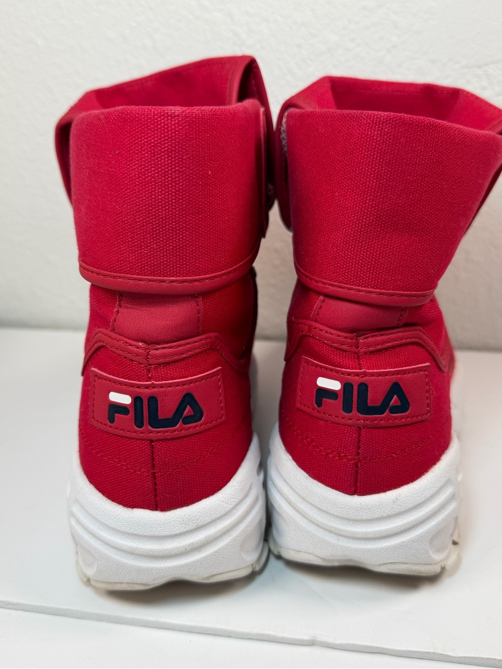 FILA Disruptor High Top Sneakers Women 9.5 Red Platform Chunky Boots - Picture 6 of 9